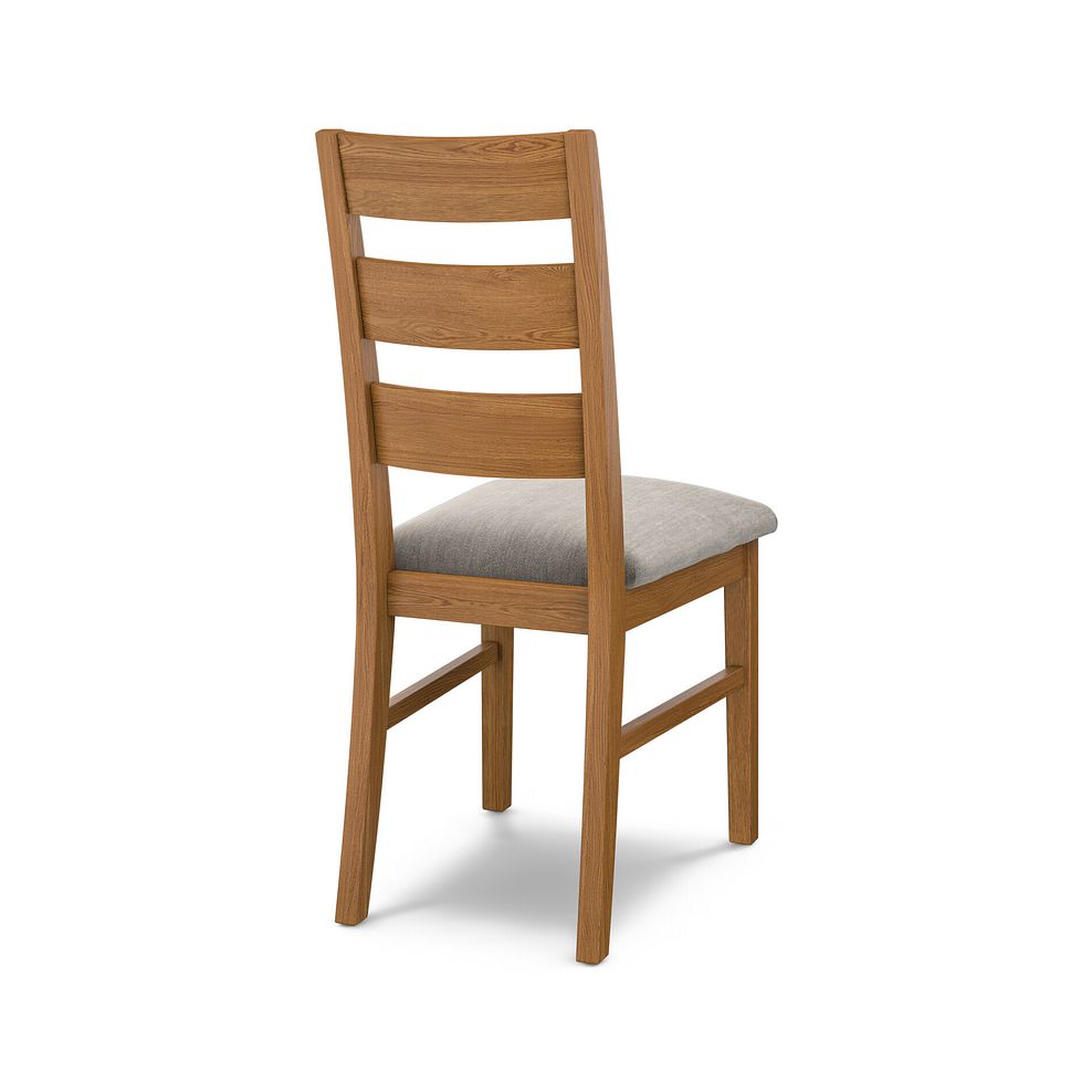Linear Rustic Oak Chair with Verona Mocha Fabric Seat 4