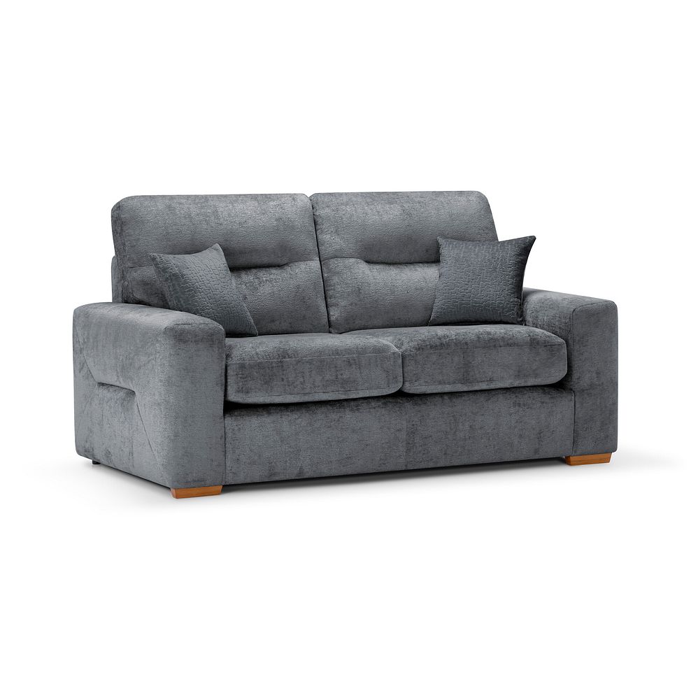 Lorenzo 2 Seater Sofa in Paolo Grey Fabric with Seal Scatter Cushions 1