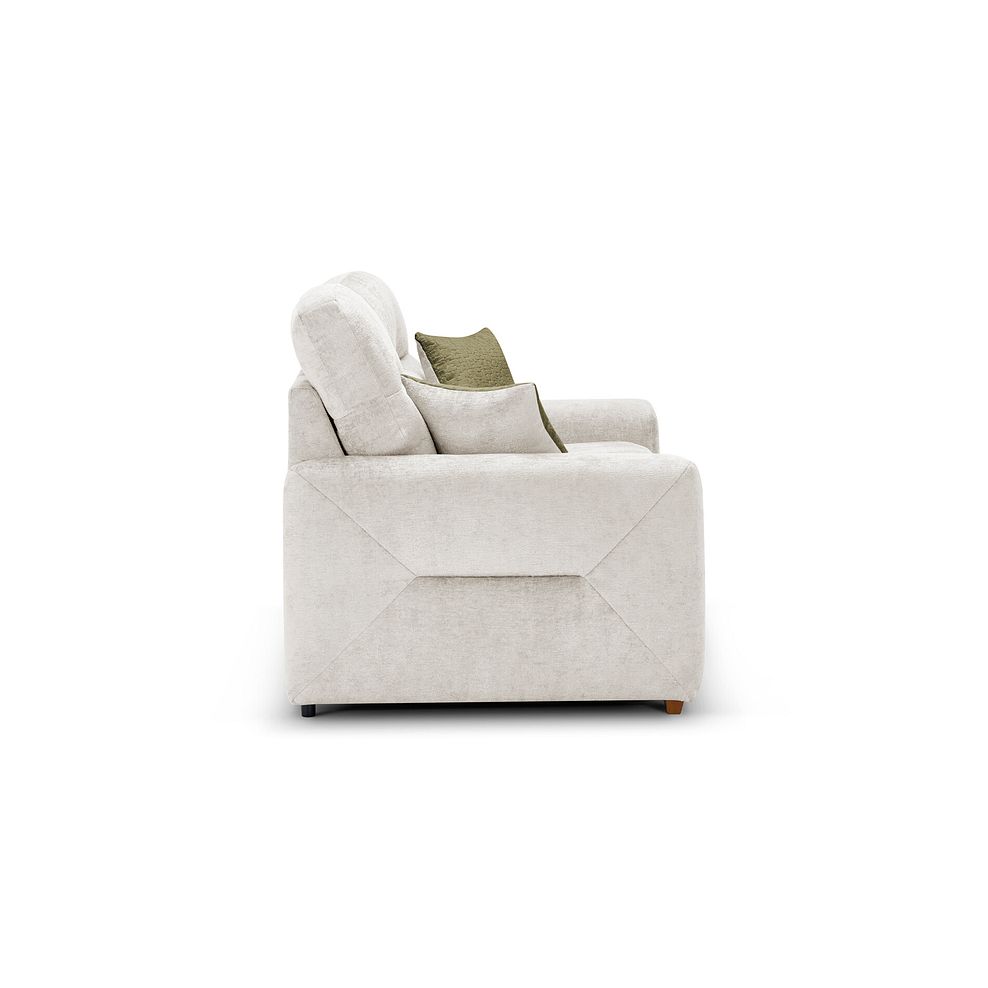 Lorenzo 3 Seater Sofa in Paolo Cream Fabric with Fern Scatter Cushions 4