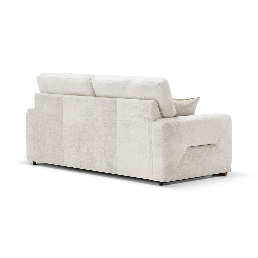 Lorenzo 3 Seater Sofa in Paolo Cream Fabric with Fern Scatter Cushions 3