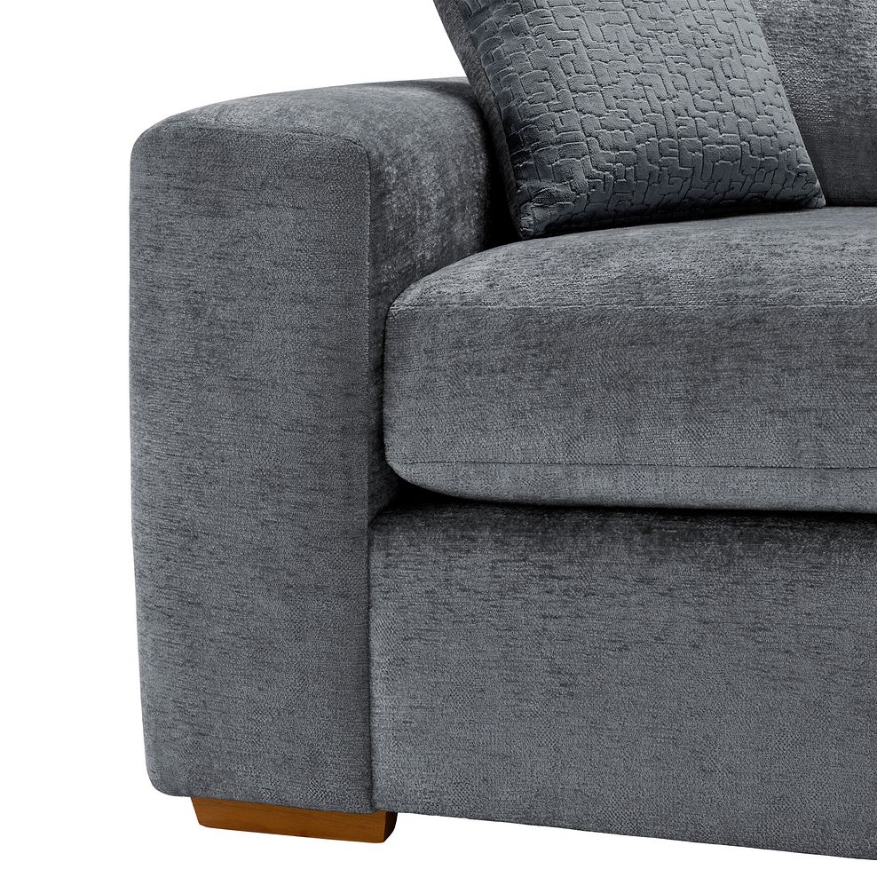 Lorenzo 3 Seater Sofa in Paolo Grey Fabric with Seal Scatter Cushions 9