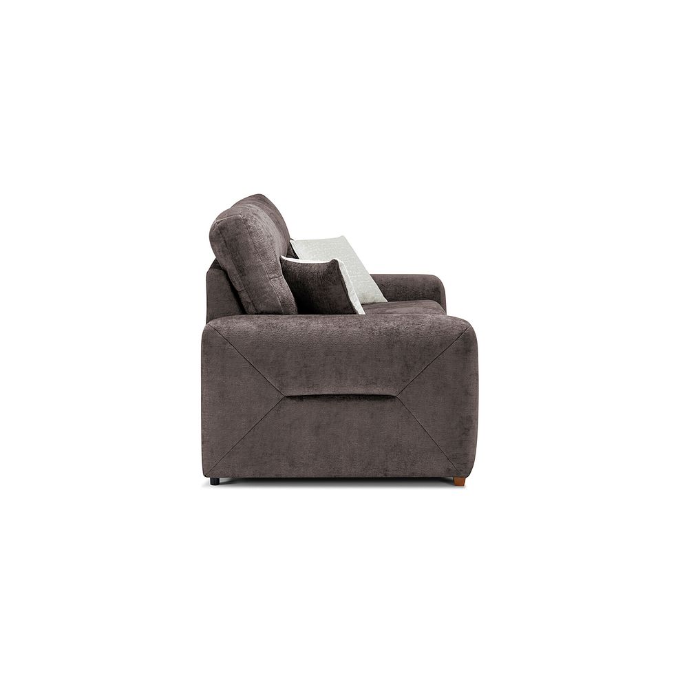 Lorenzo 4 Seater Sofa in Paolo Espresso Fabric with Oyster Scatter Cushions 3