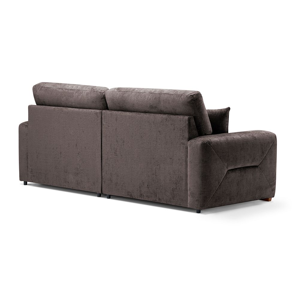 Lorenzo 4 Seater Sofa in Paolo Espresso Fabric with Oyster Scatter Cushions 4