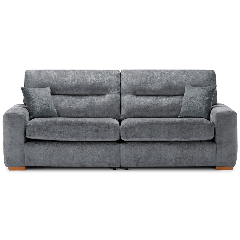 Lorenzo 4 Seater Sofa in Paolo Grey Fabric with Seal Scatter Cushions 2