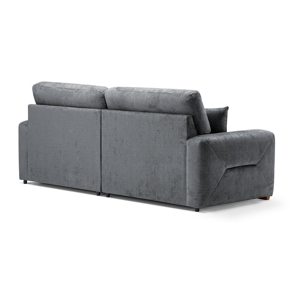 Lorenzo 4 Seater Sofa in Paolo Grey Fabric with Seal Scatter Cushions 4