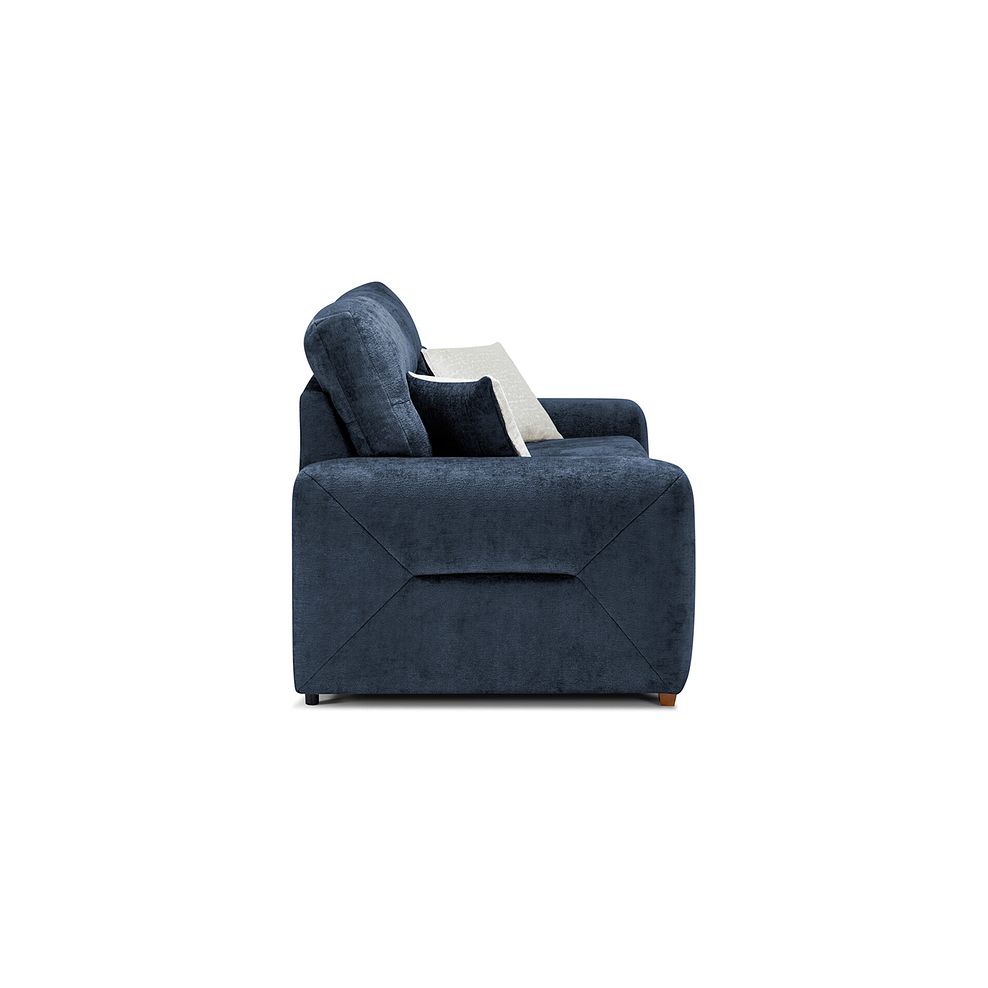 Lorenzo 4 Seater Sofa in Paolo Navy Fabric with Oyster Scatter Cushions 3