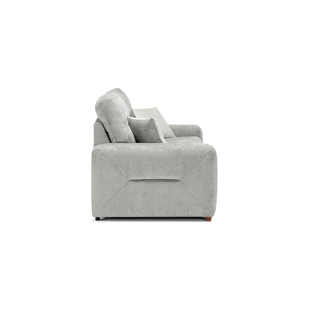 Lorenzo 4 Seater Sofa in Paolo Silver Fabric with Oyster Scatter Cushions 3