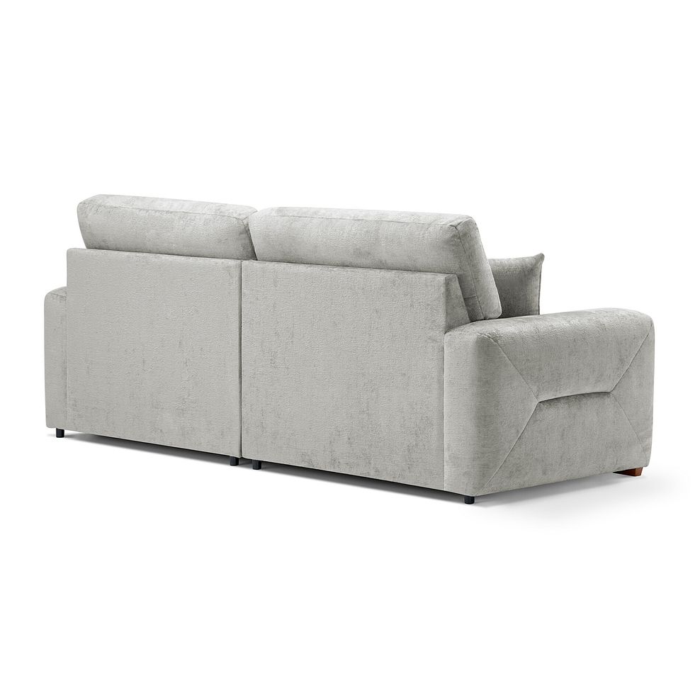 Lorenzo 4 Seater Sofa in Paolo Silver Fabric with Oyster Scatter Cushions 4