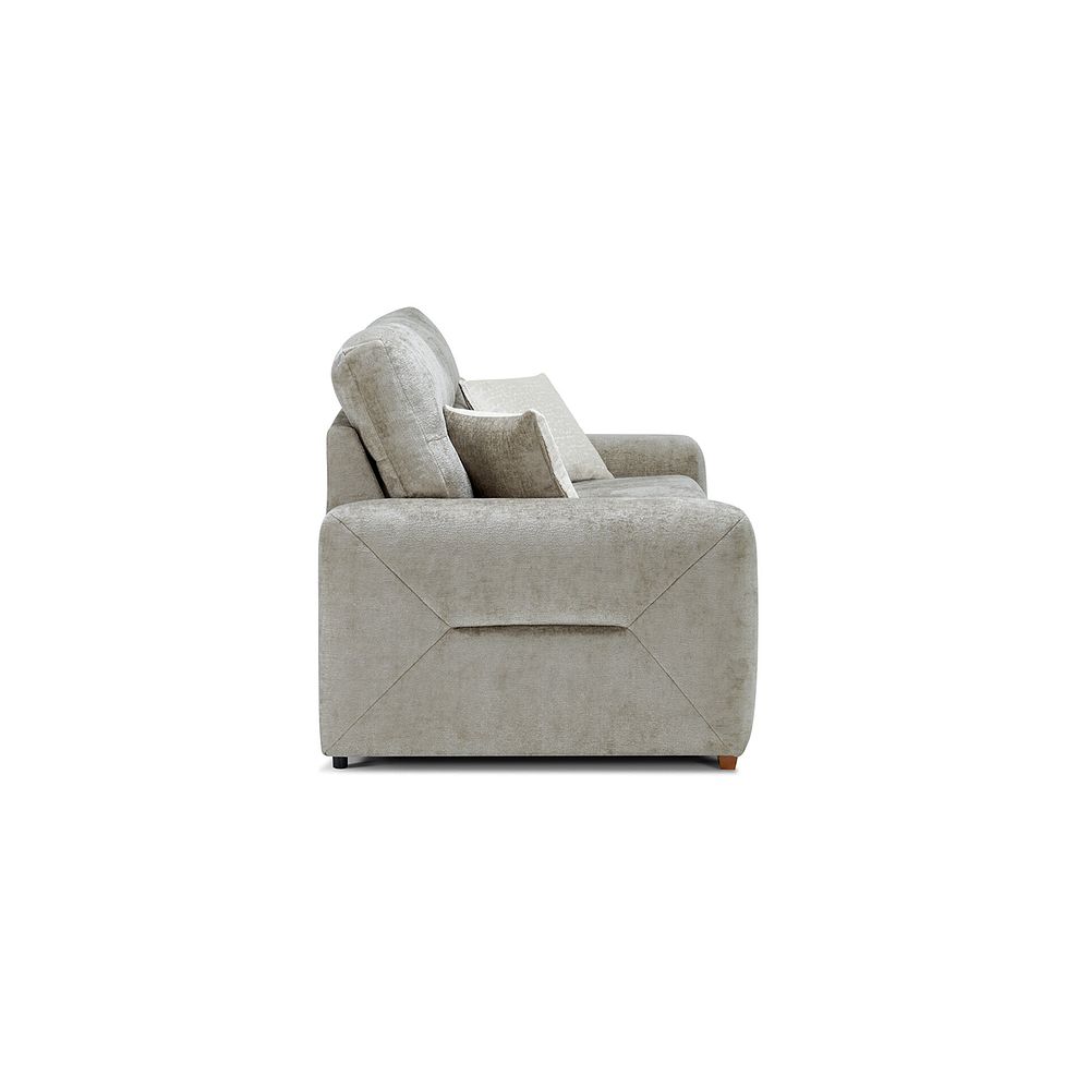 Lorenzo 4 Seater Sofa in Paolo Truffle Fabric with Oyster Scatter Cushions 5