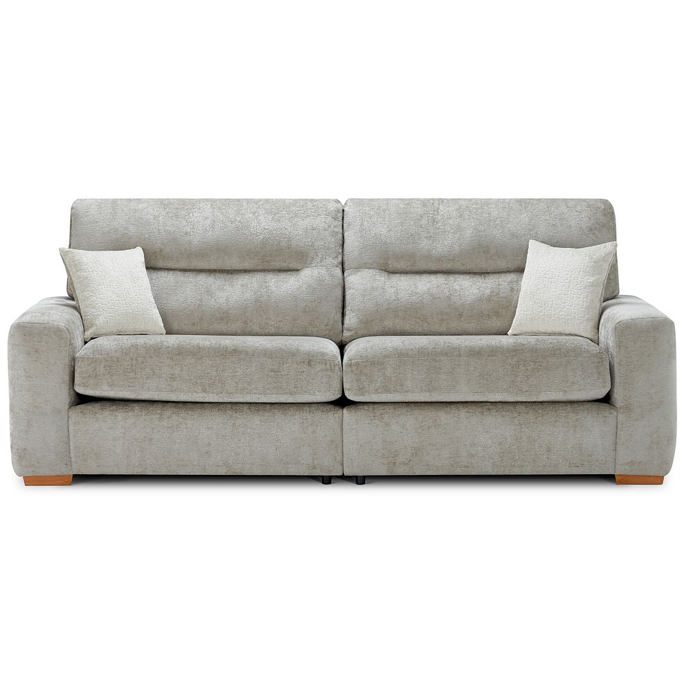 Lorenzo 4 Seater Sofa in Paolo Truffle Fabric with Oyster Scatter Cushions 4