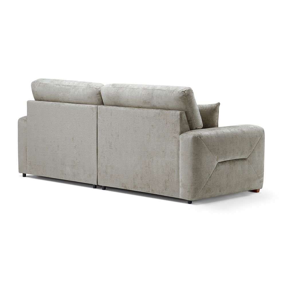 Lorenzo 4 Seater Sofa in Paolo Truffle Fabric with Oyster Scatter Cushions 6