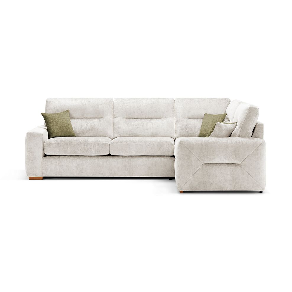 Lorenzo Left Hand Corner Sofa in Paolo Cream Fabric with Fern Scatter Cushions 2