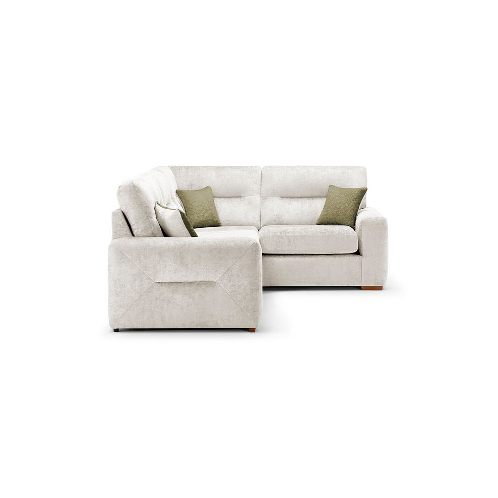 Lorenzo Left Hand Corner Sofa in Paolo Cream Fabric with Fern Scatter Cushions 3