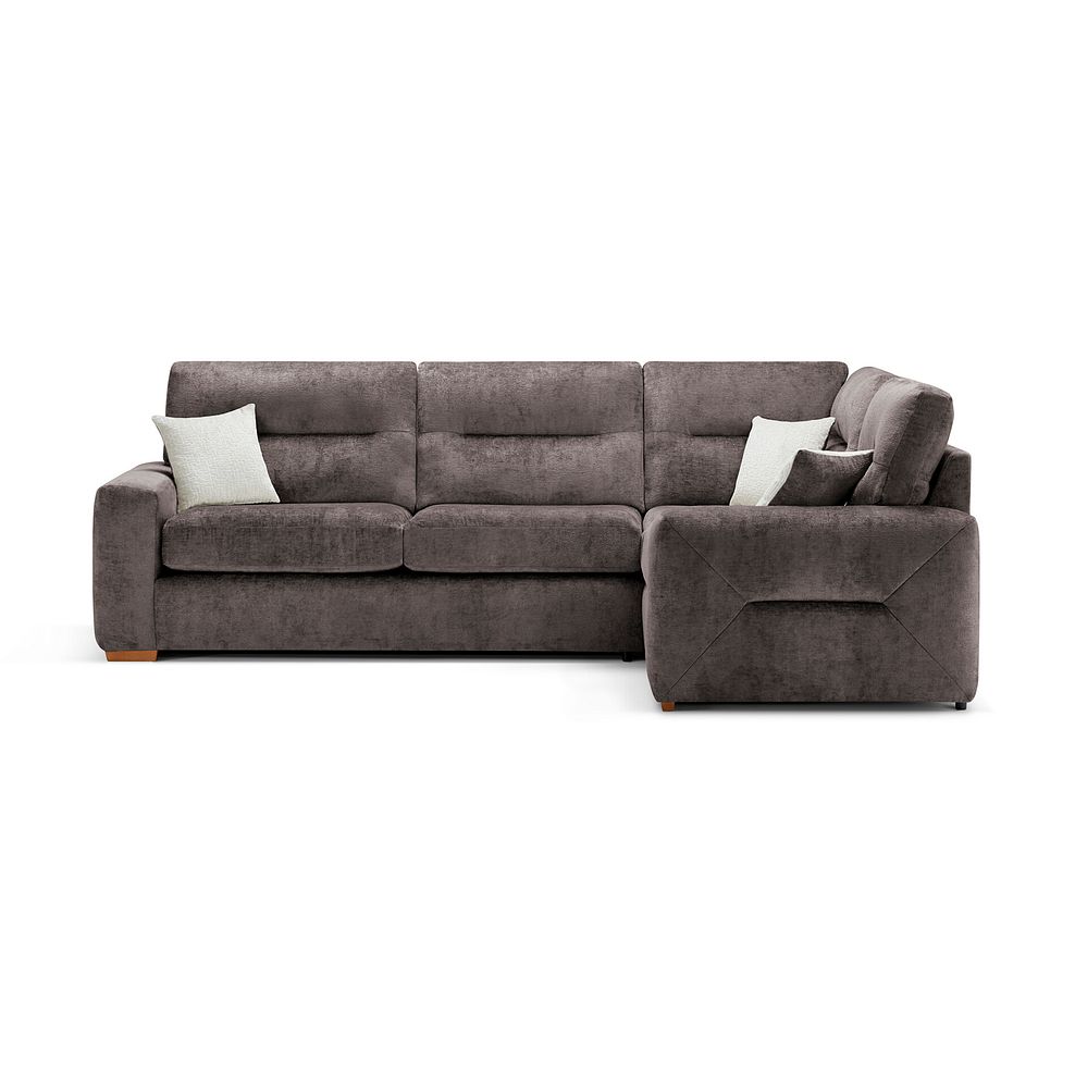Lorenzo Left Hand Corner Sofa in Paolo Espresso Fabric with Oyster Scatter Cushions 2
