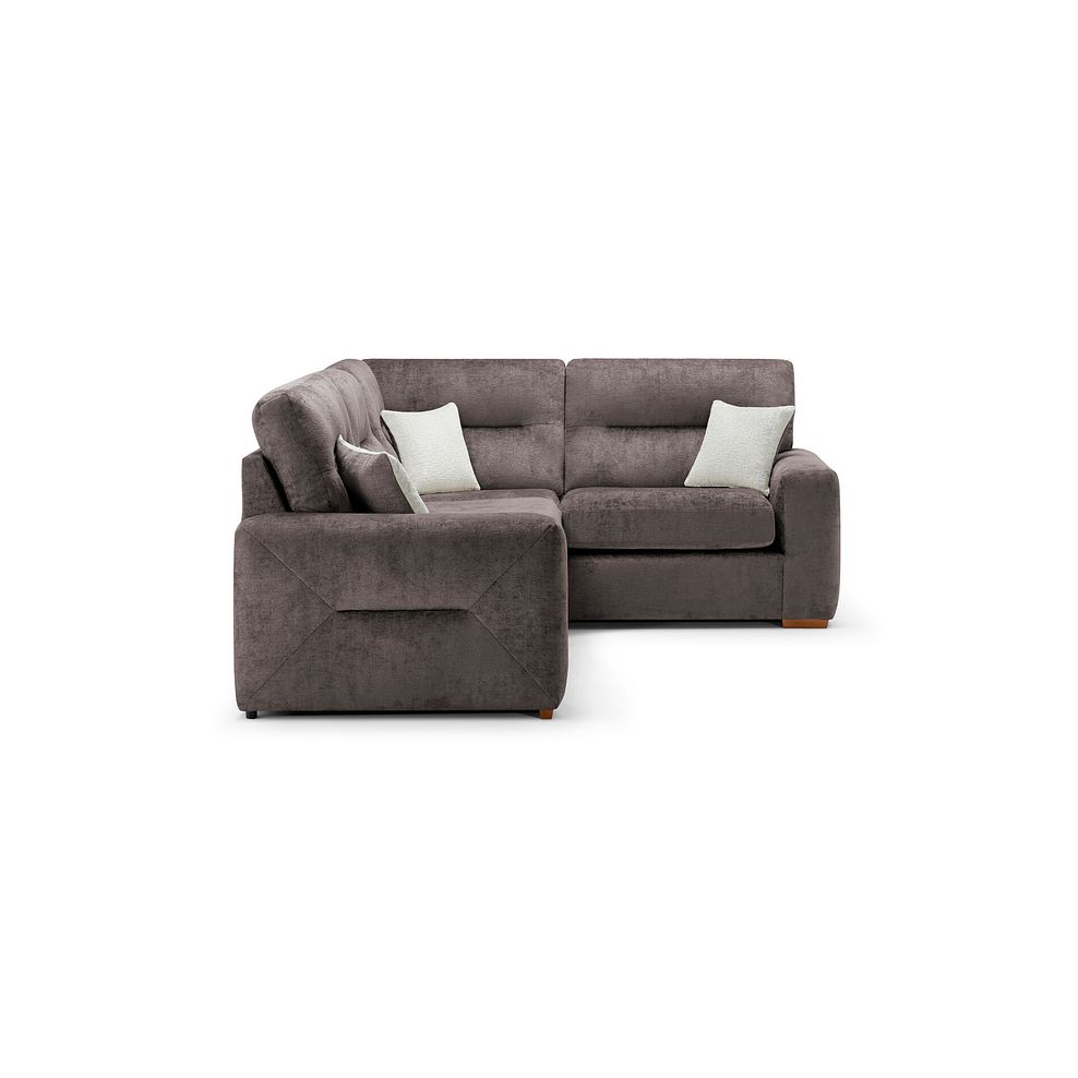 Lorenzo Left Hand Corner Sofa in Paolo Espresso Fabric with Oyster Scatter Cushions 3