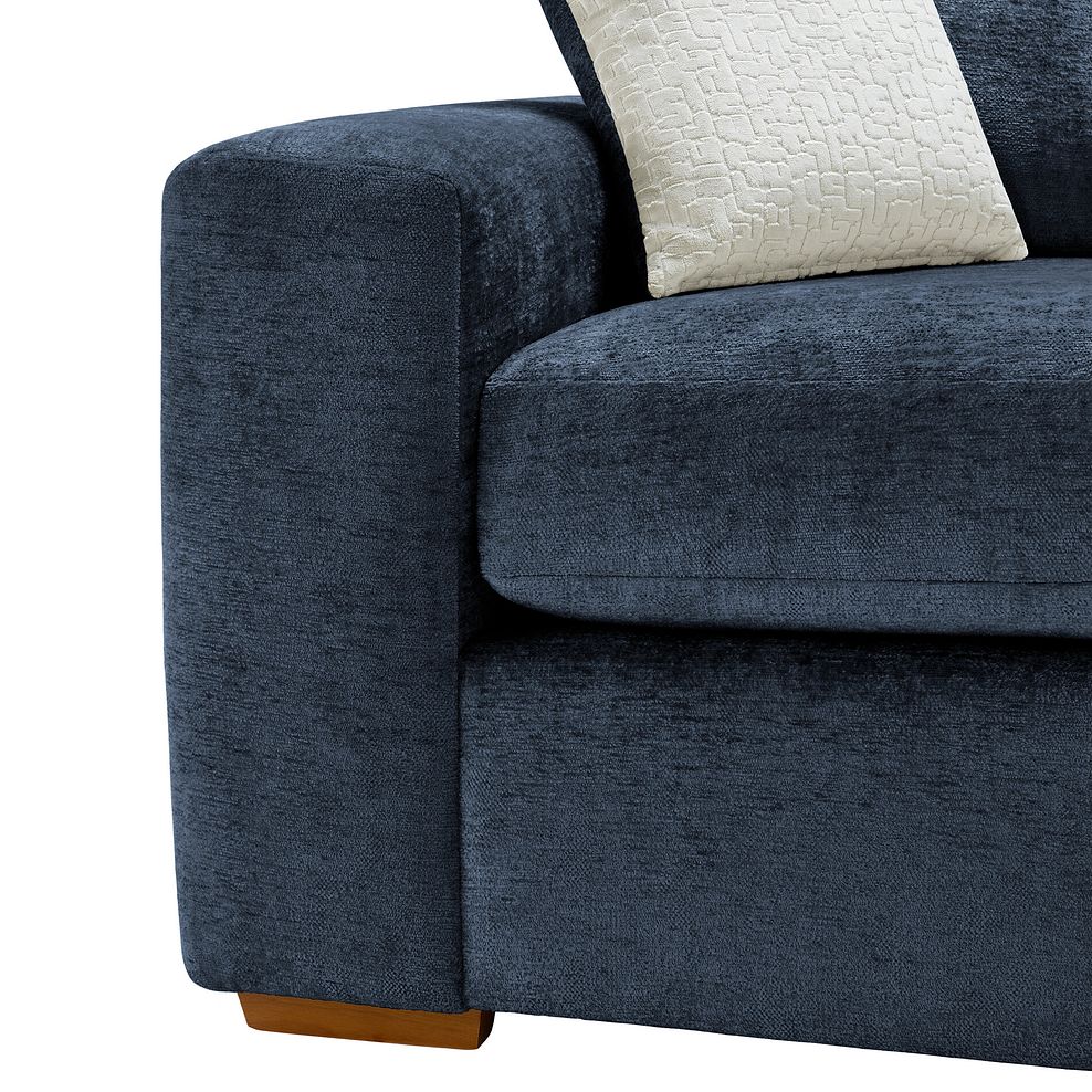 Lorenzo Left Hand Corner Sofa in Paolo Navy Fabric with Oyster Scatter Cushions 8