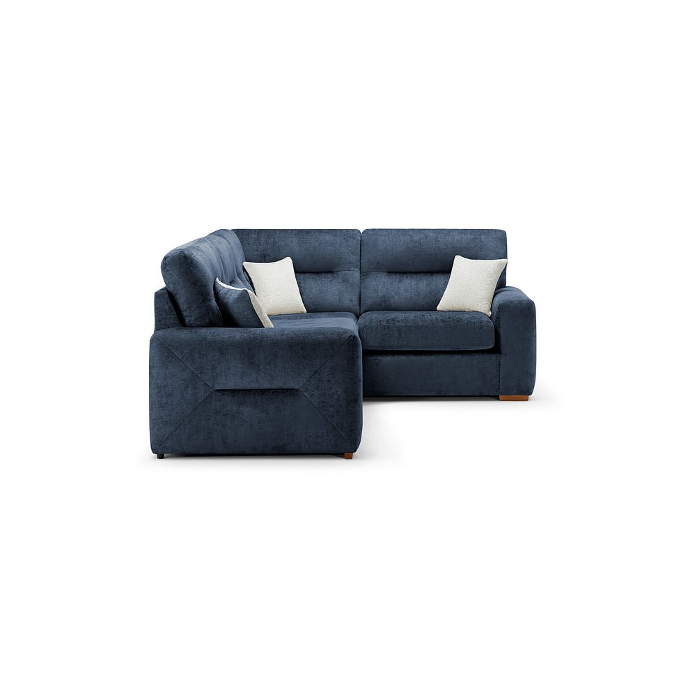 Lorenzo Left Hand Corner Sofa in Paolo Navy Fabric with Oyster Scatter Cushions 3