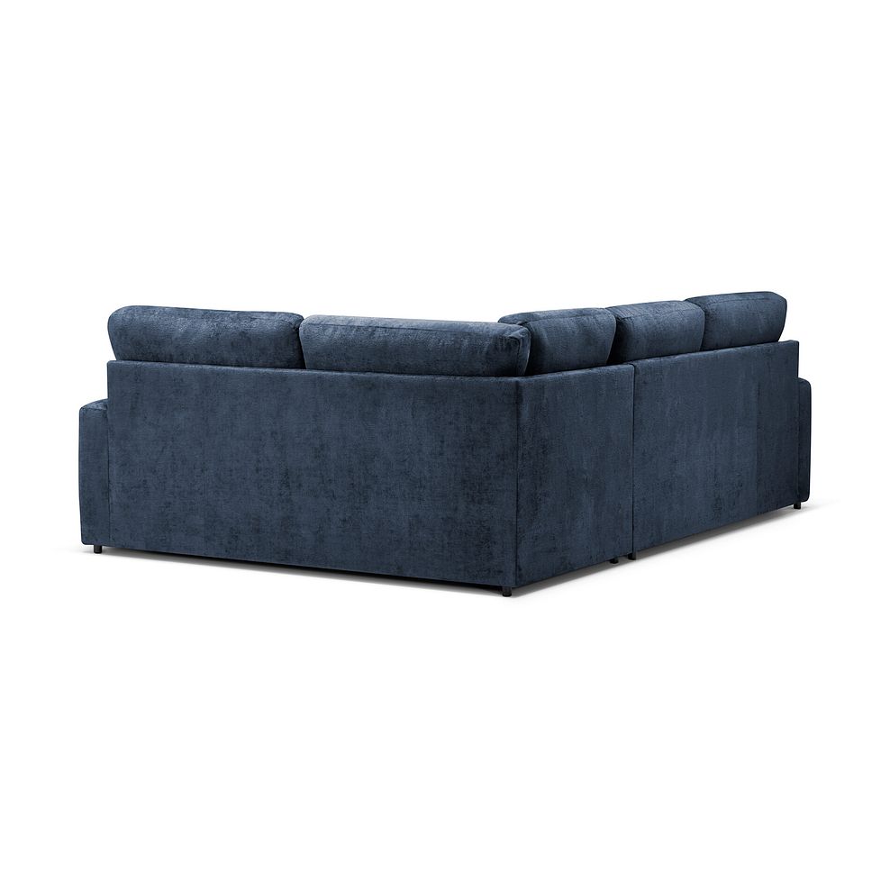 Lorenzo Left Hand Corner Sofa in Paolo Navy Fabric with Oyster Scatter Cushions 4