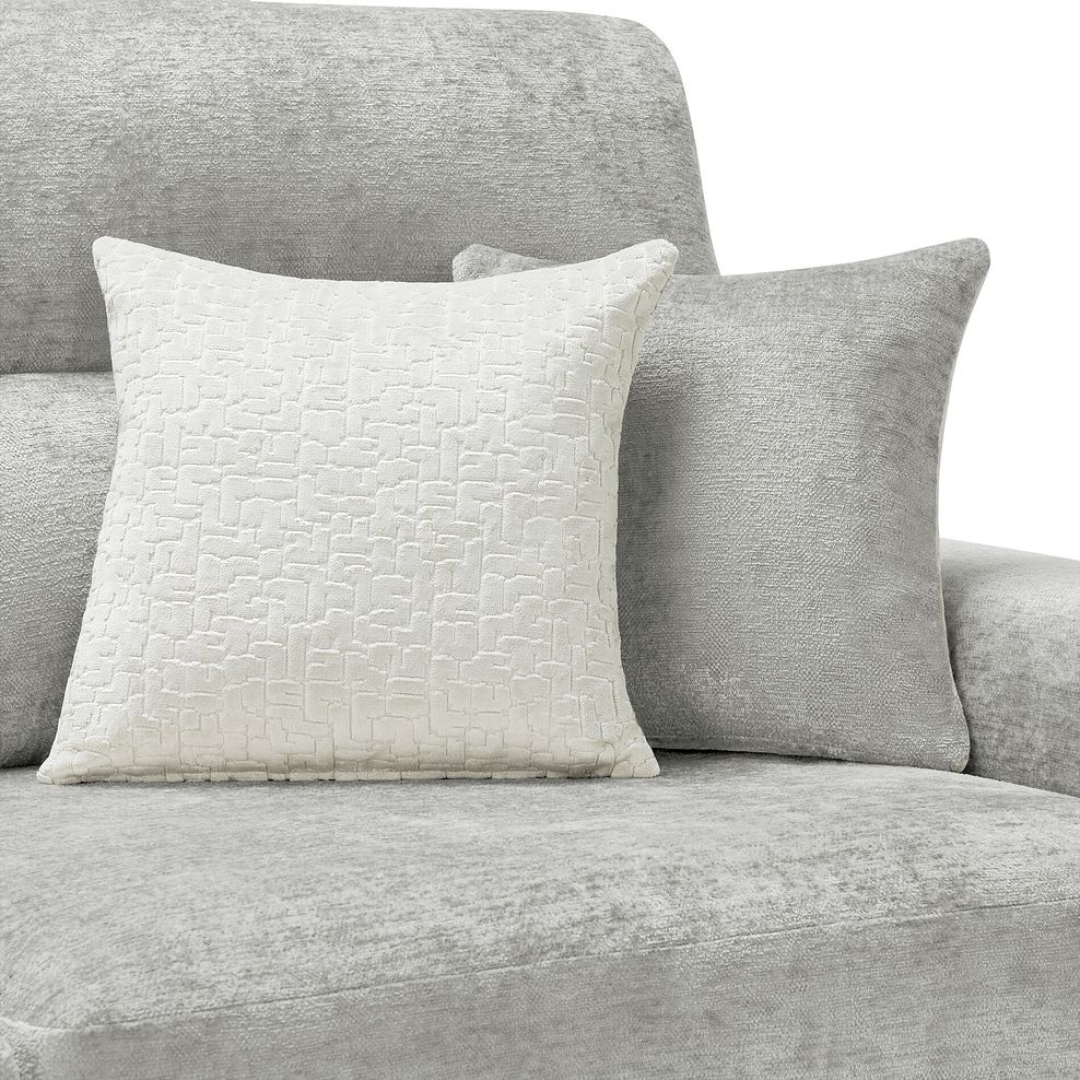 Lorenzo Left Hand Corner  Sofa in Paolo Silver Fabric with Oyster Scatter Cushions 6