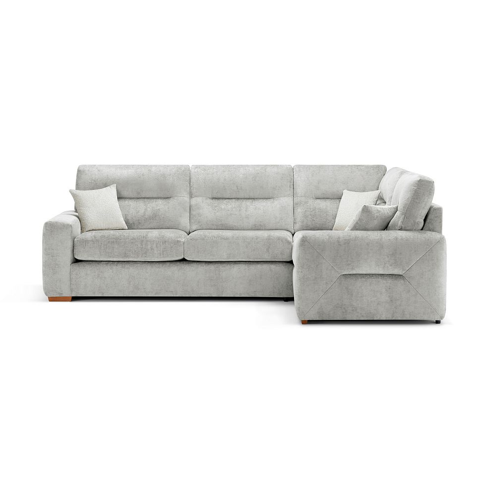 Lorenzo Left Hand Corner  Sofa in Paolo Silver Fabric with Oyster Scatter Cushions 2