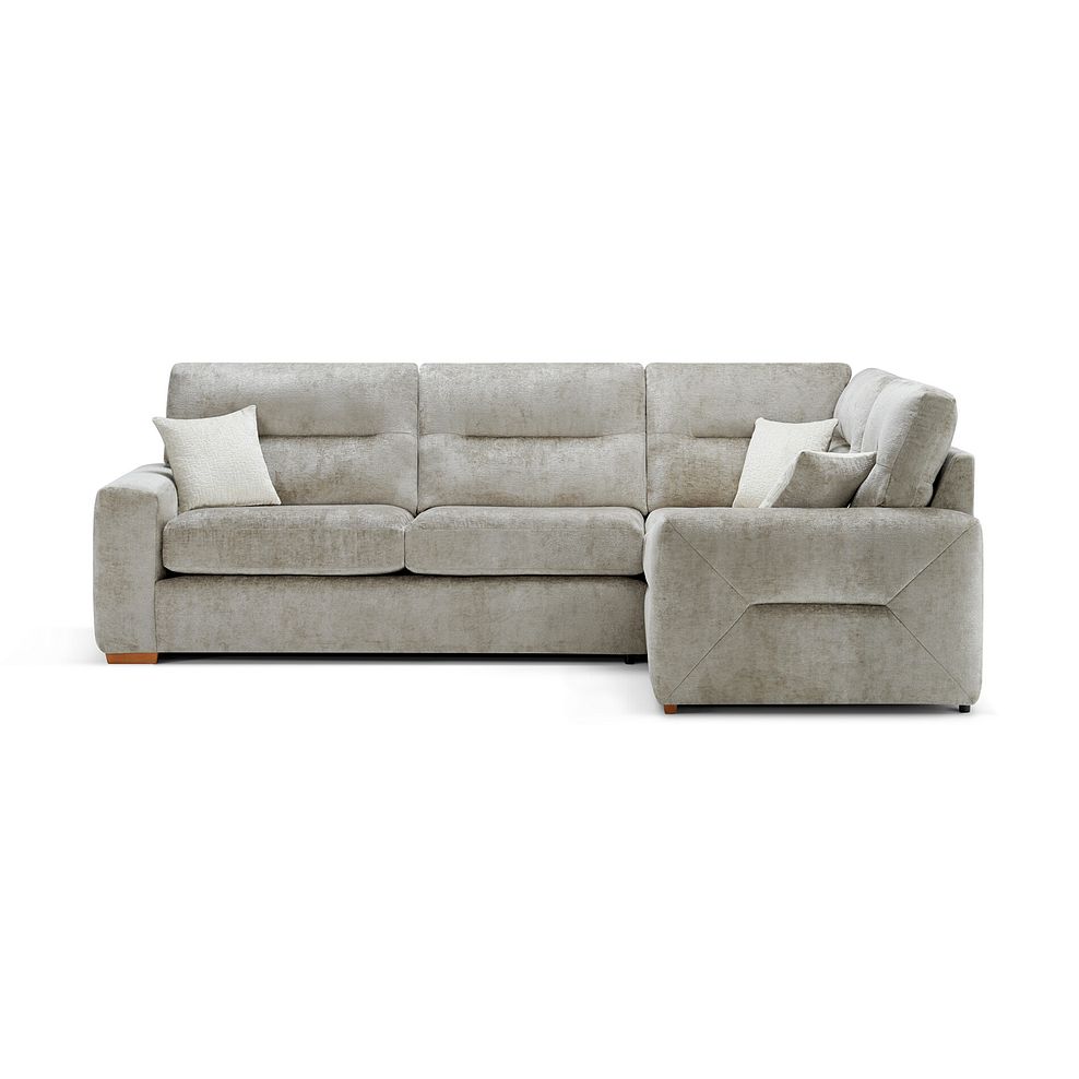 Lorenzo Left Hand Corner Sofa in Paolo Truffle Fabric with Oyster Scatter Cushions 3
