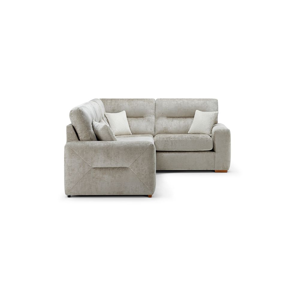 Lorenzo Left Hand Corner Sofa in Paolo Truffle Fabric with Oyster Scatter Cushions 4