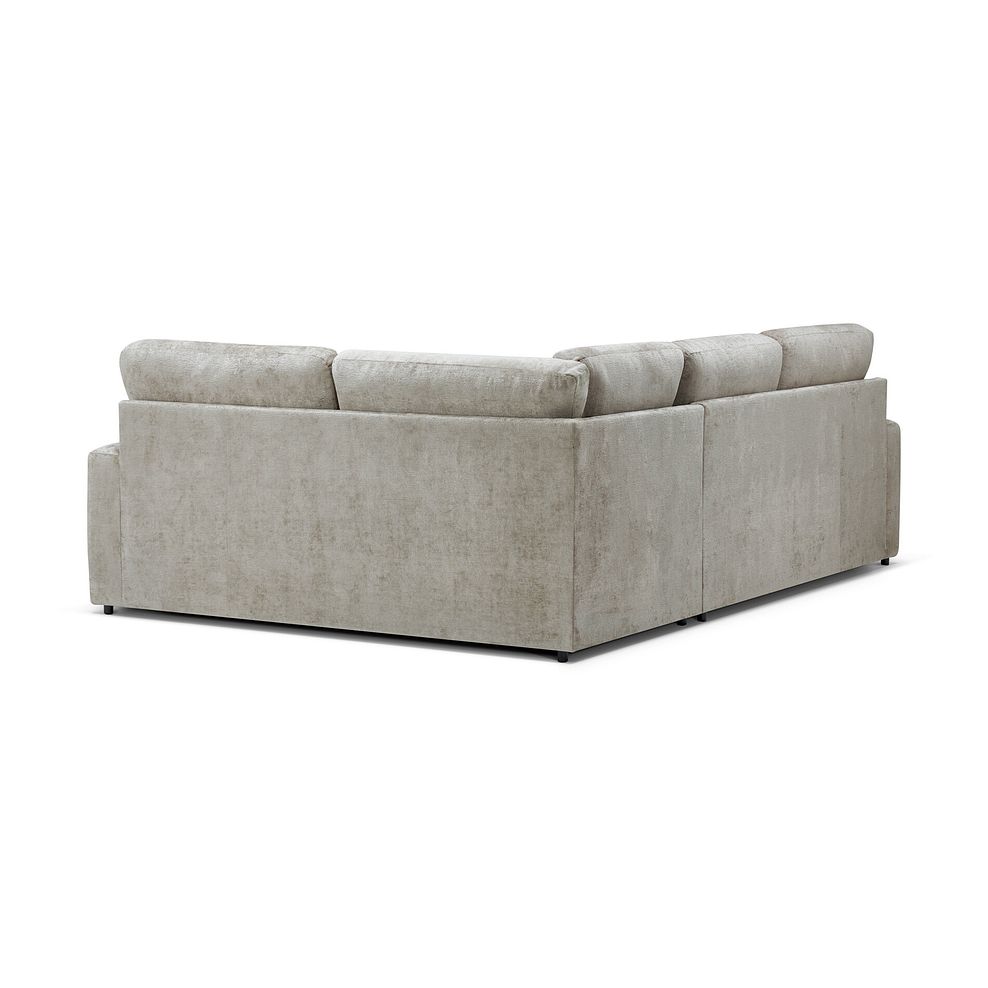 Lorenzo Left Hand Corner Sofa in Paolo Truffle Fabric with Oyster Scatter Cushions 5
