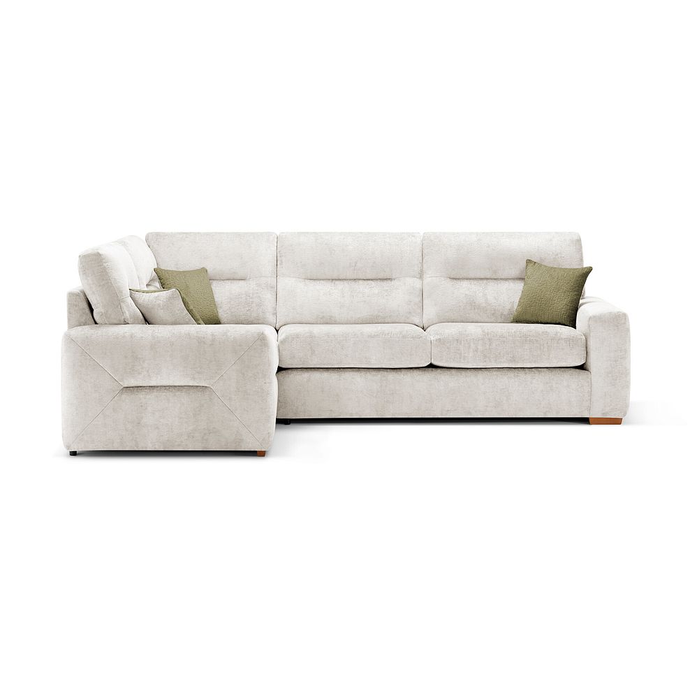 Lorenzo Right Hand Corner Sofa in Paolo Cream Fabric with Fern Scatter Cushions 2