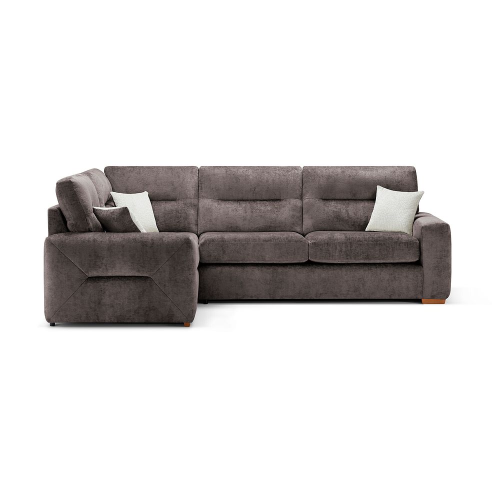 Lorenzo Right Hand Corner Sofa in Paolo Espresso Fabric with Oyster Scatter Cushions 2