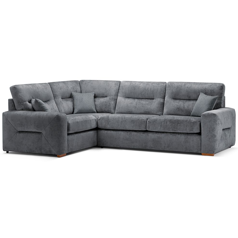 Lorenzo Right Hand Corner Sofa in Paolo Grey Fabric with Seal Scatter Cushions 1