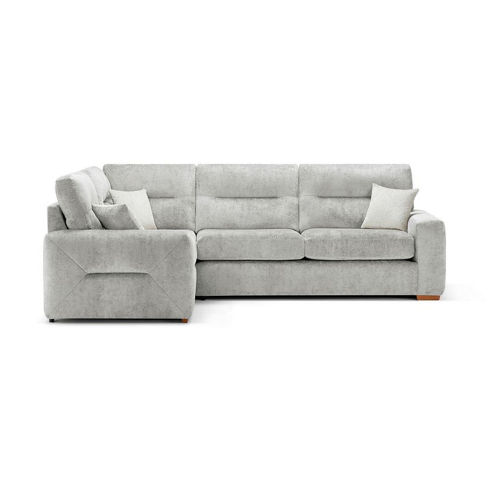 Lorenzo Right Hand Corner Sofa in Paolo Silver Fabric with Oyster Scatter Cushions 2