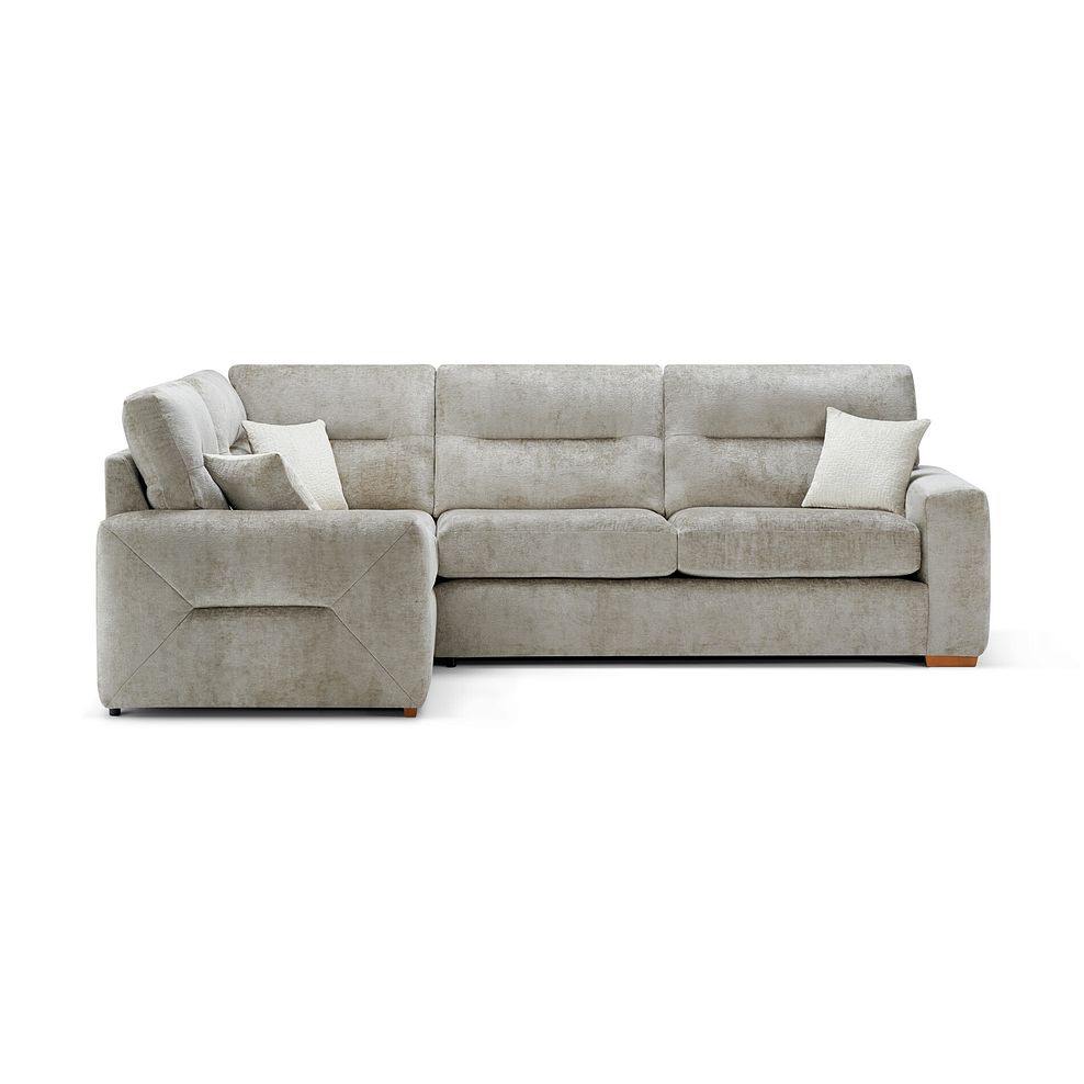Lorenzo Right Hand Corner Sofa in Paolo Truffle Fabric with Oyster Scatter Cushions 3