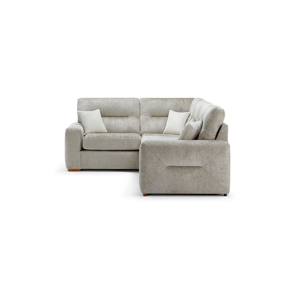Lorenzo Right Hand Corner Sofa in Paolo Truffle Fabric with Oyster Scatter Cushions 4