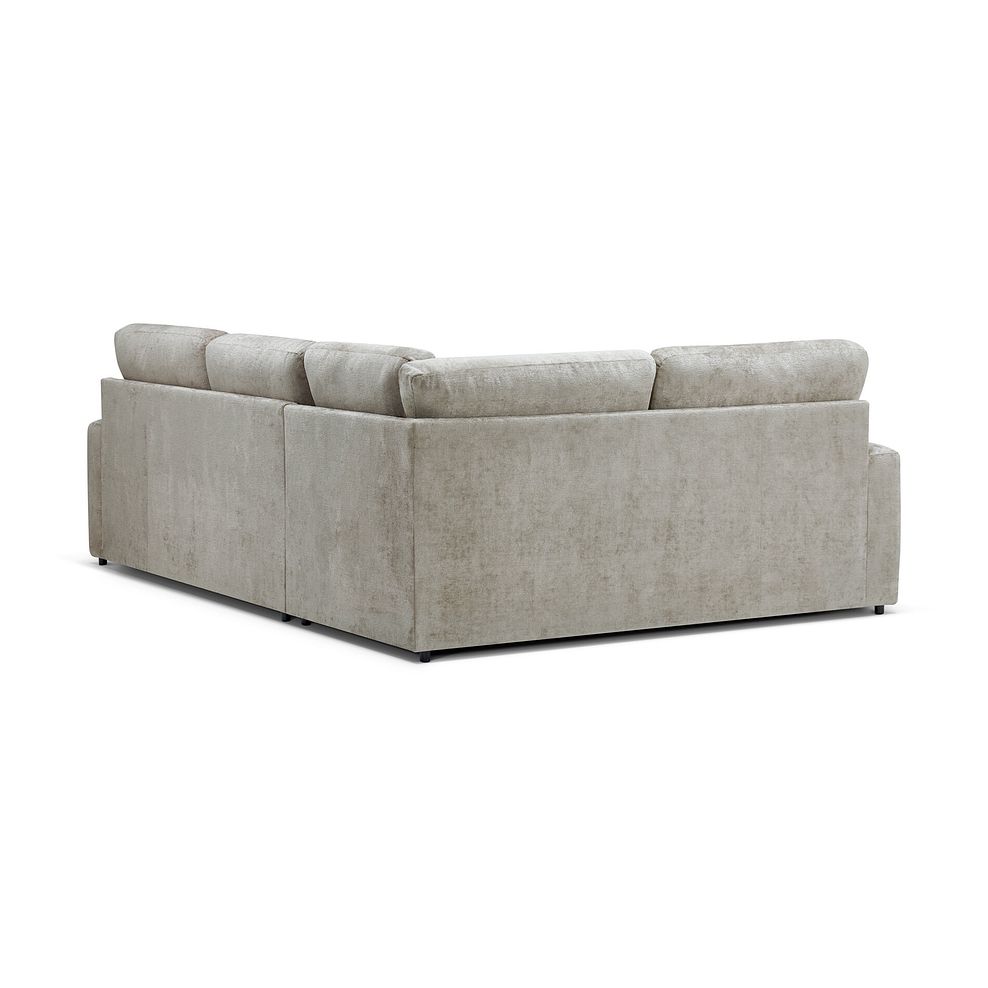 Lorenzo Right Hand Corner Sofa in Paolo Truffle Fabric with Oyster Scatter Cushions 5