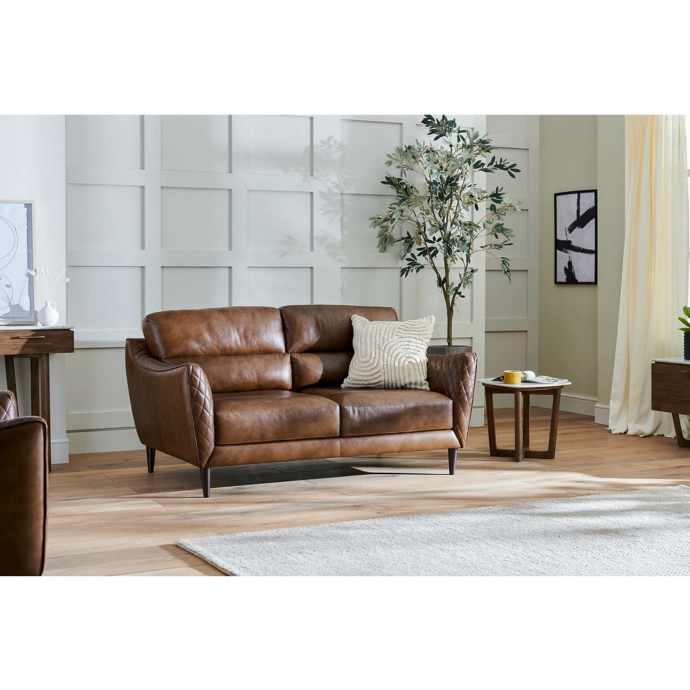 Lucca 2 Seater Sofa in Houston Whiskey Leather 1
