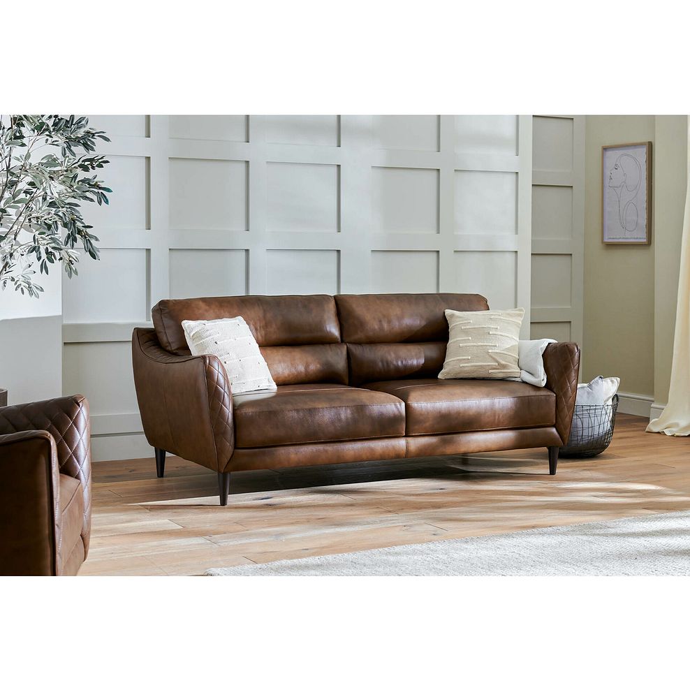 Lucca 3 Seater Sofa in Houston Whiskey Leather 1