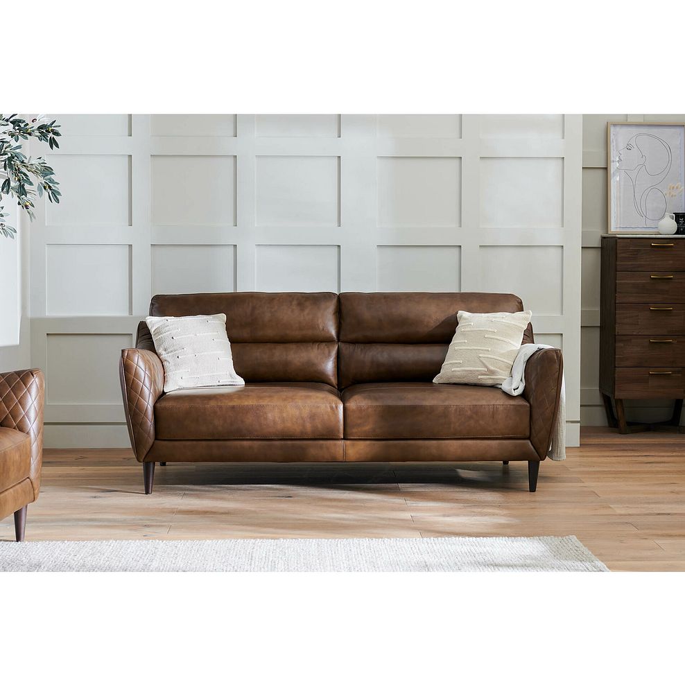 Lucca 3 Seater Sofa in Houston Whiskey Leather 2