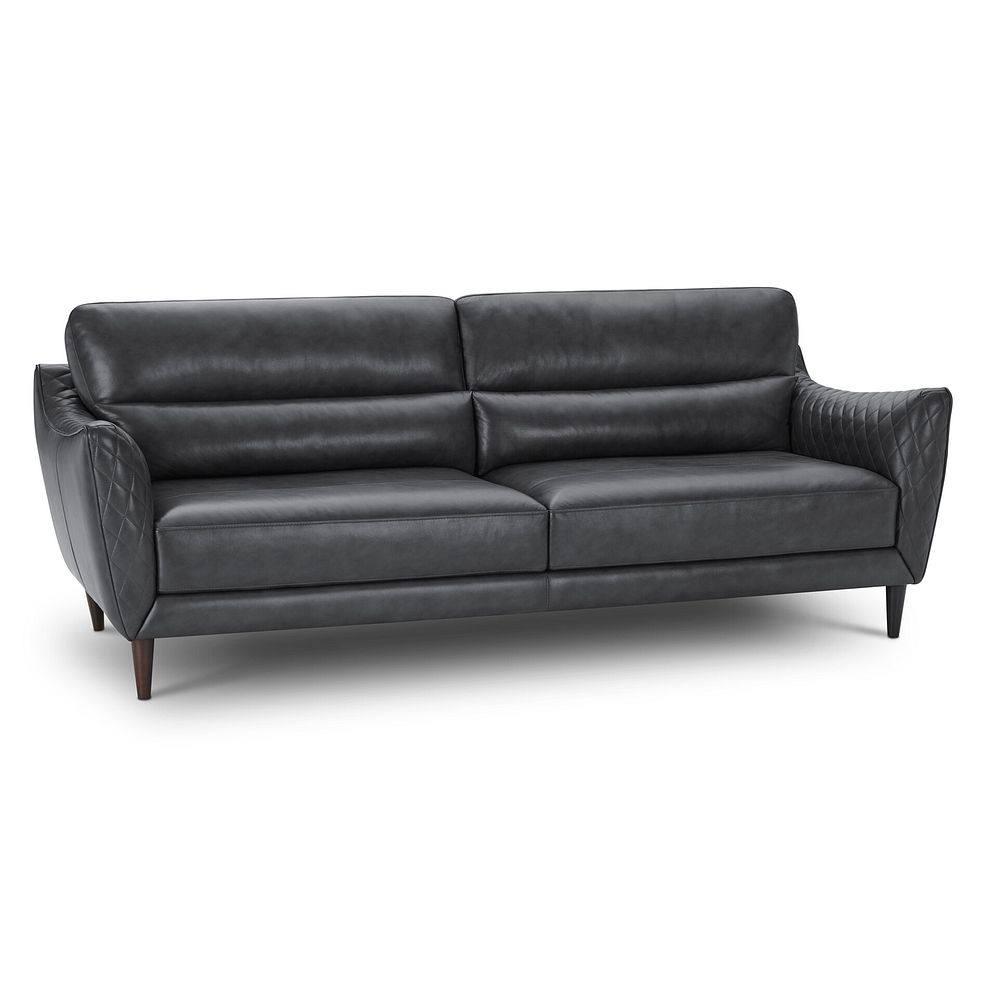 Lucca 4 Seater Sofa in Houston Slate Leather 1