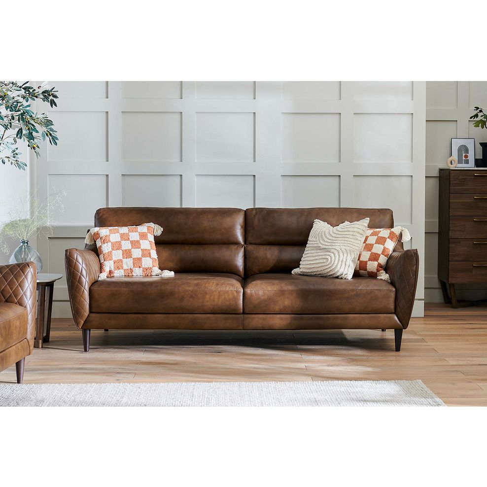 Lucca 4 Seater Sofa in Houston Whiskey Leather 2