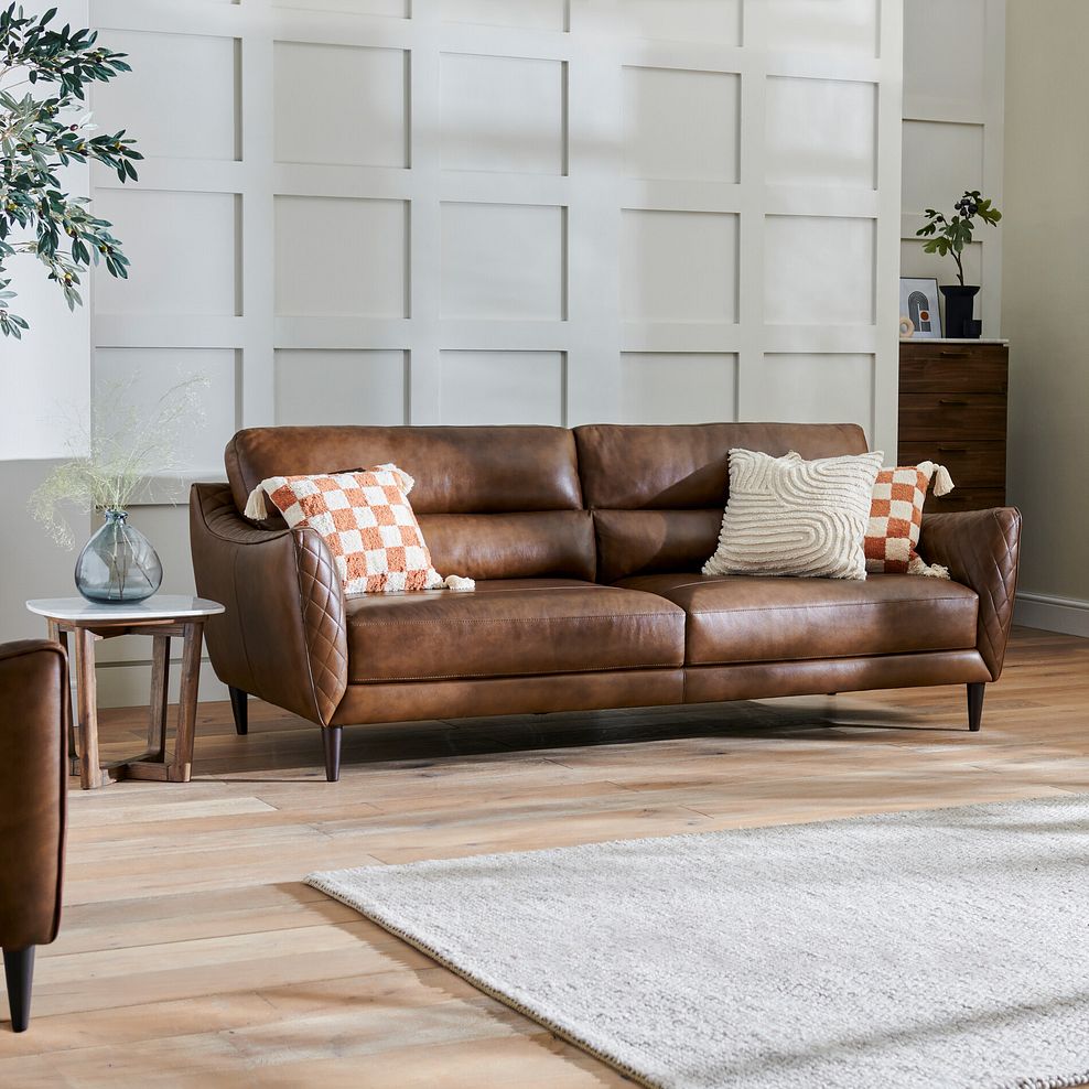 Lucca 4 Seater Sofa in Houston Whiskey Leather 2