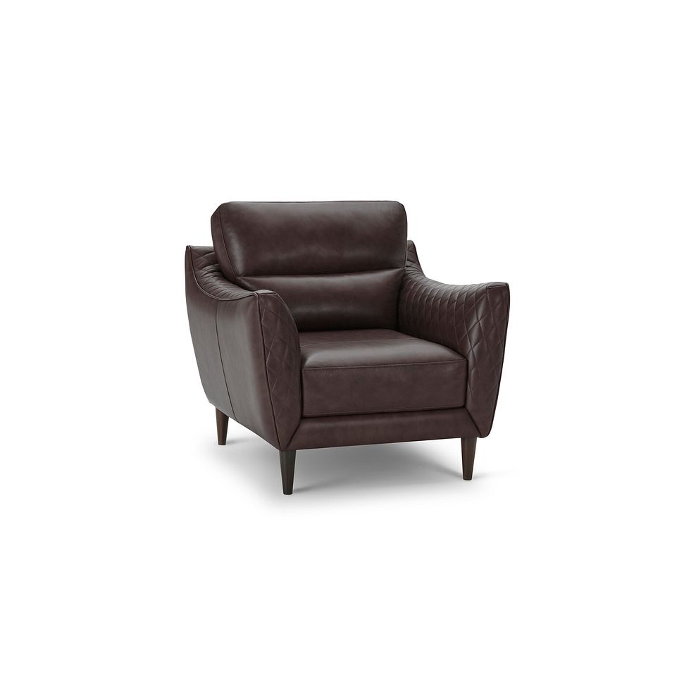 Lucca Armchair in Houston Cabernet Leather 1