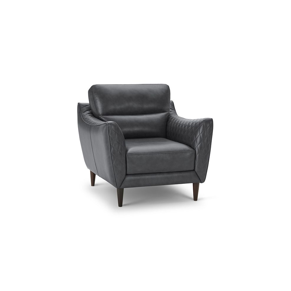 Lucca Armchair in Houston Slate Leather 1
