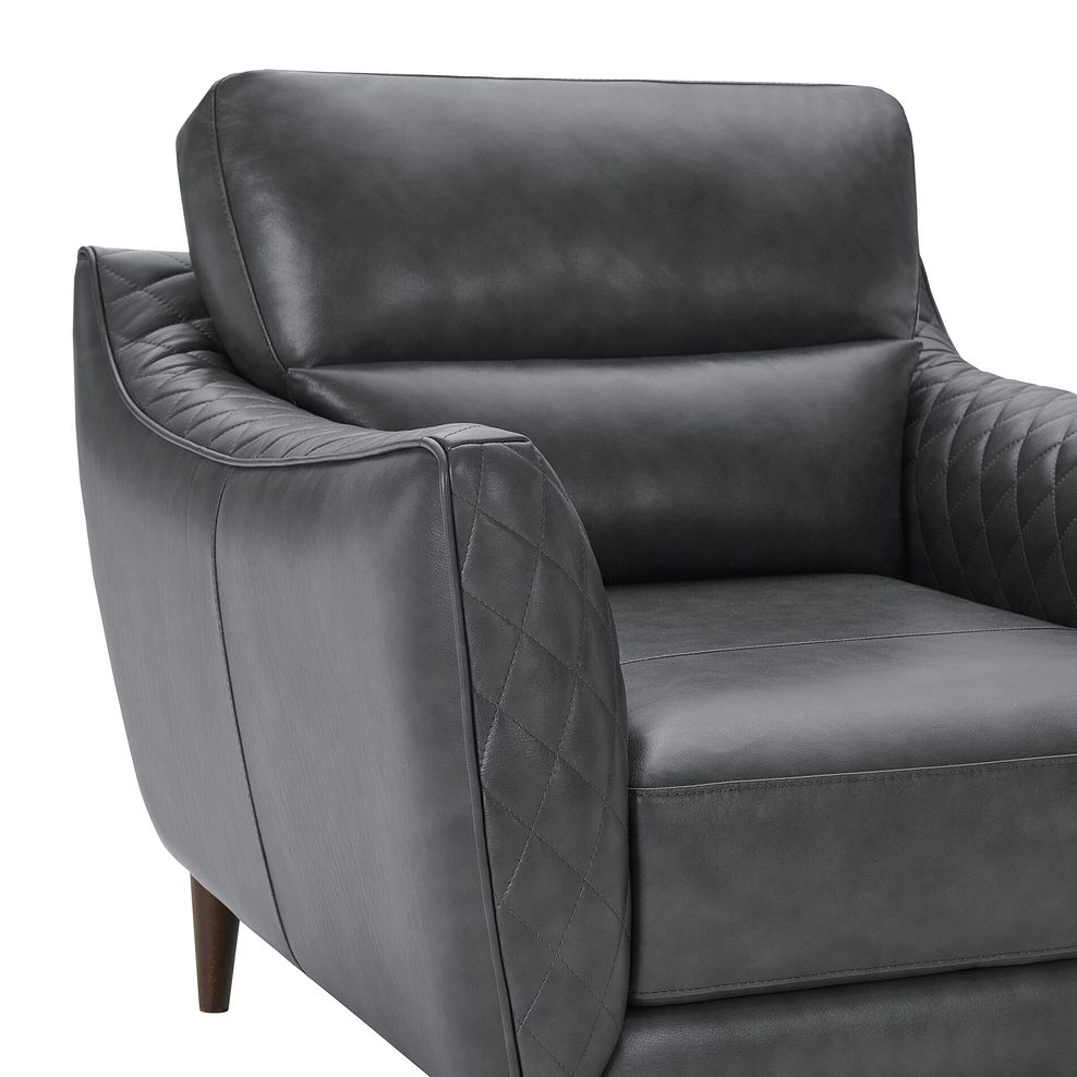Lucca Armchair in Houston Slate Leather 5