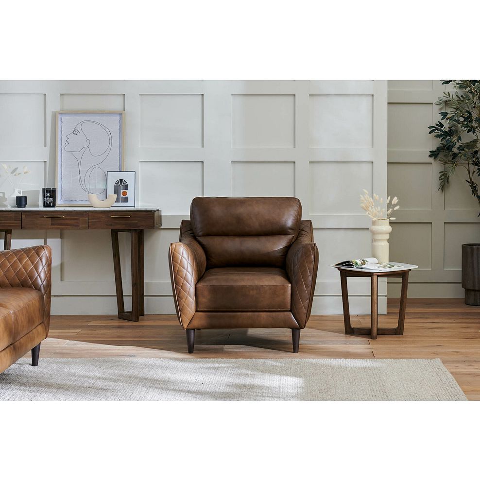 Lucca Armchair in Houston Whiskey Leather 2