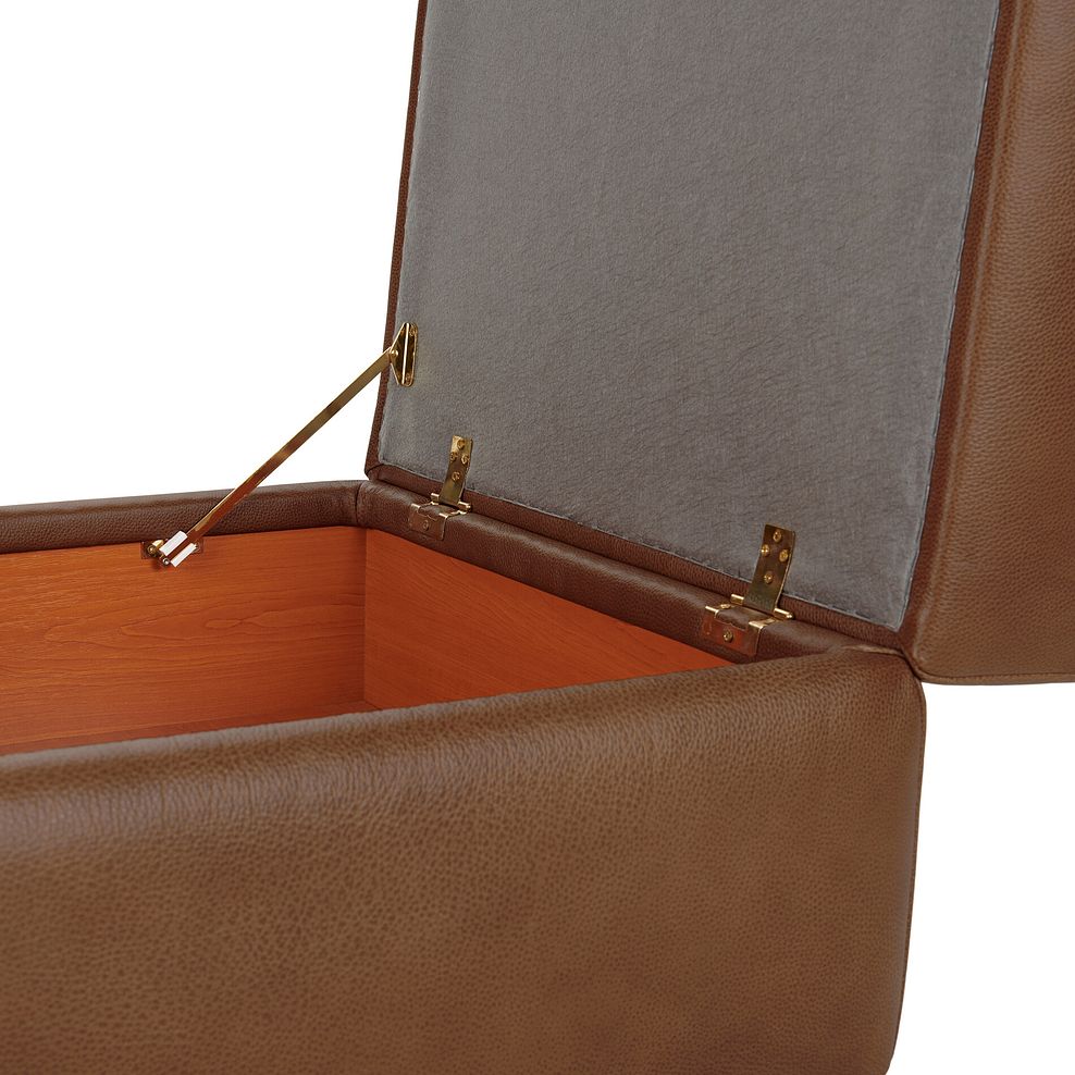 Lucca Storage Footstool in Apollo Espresso Leather 8