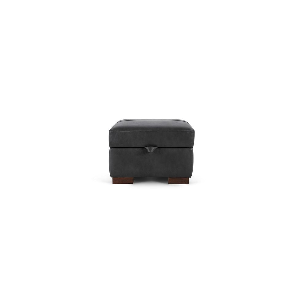 Lucca Storage Footstool in Apollo Grey Leather 3