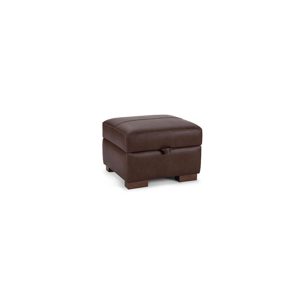 Lucca Storage Footstool in Apollo Marrone Leather 1