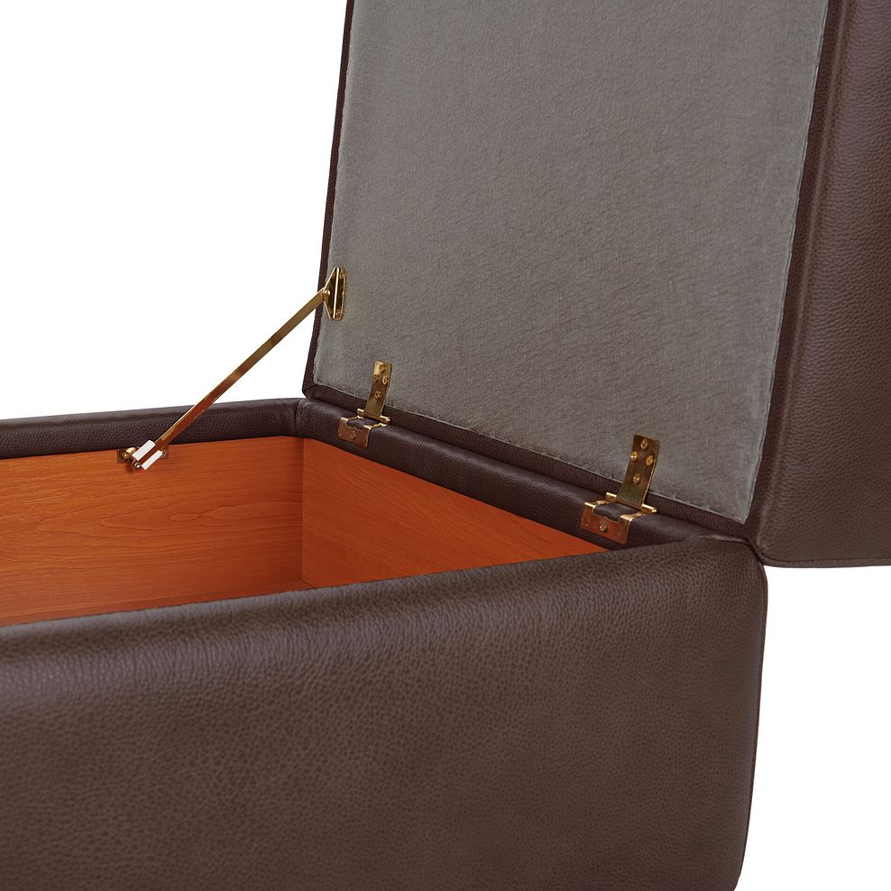 Lucca Storage Footstool in Apollo Marrone Leather 8