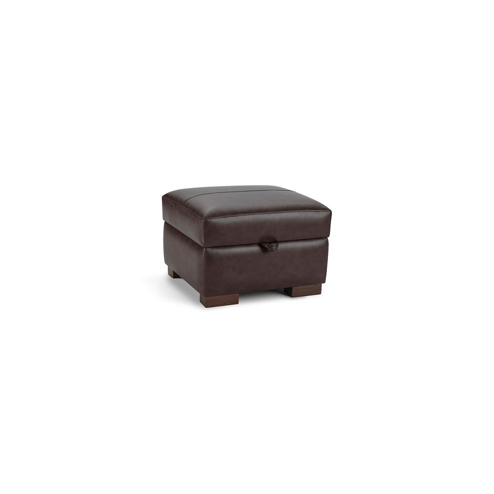 Lucca Storage Footstool in Houston Cabernet Leather 1