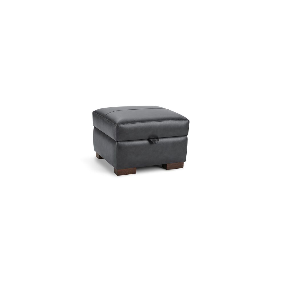 Lucca Storage Footstool in Houston Slate Leather 1